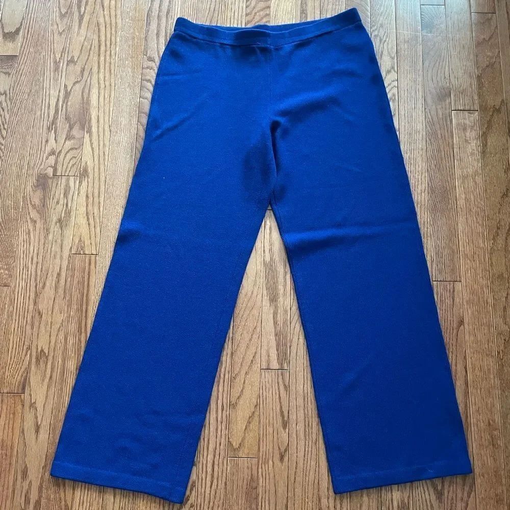St. John Blue Santana Knit Trousers Women’s Sz 10